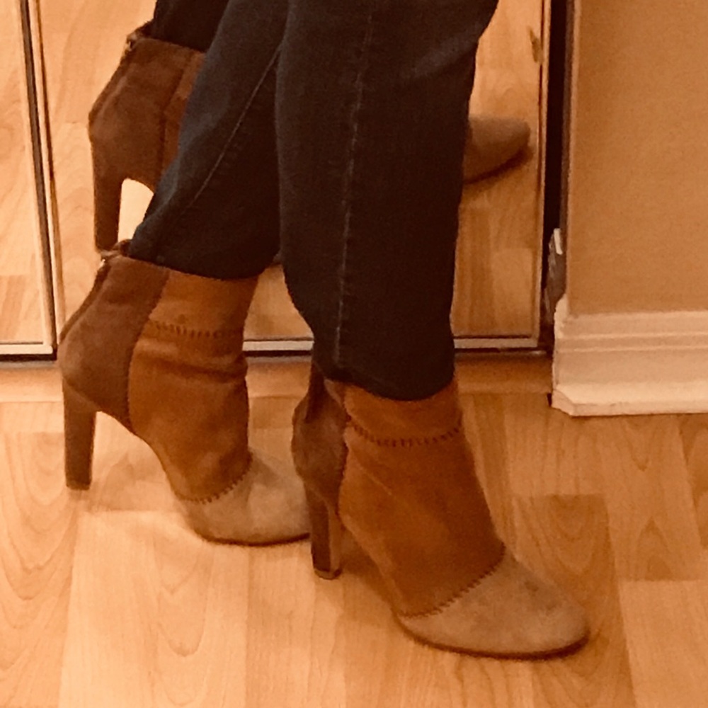 Joie Suede Patchwork Booties - image 1